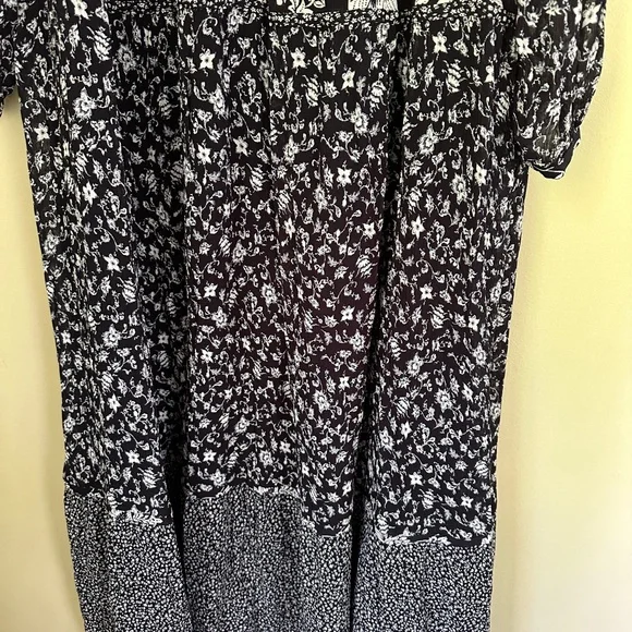 Sézane Dress Noreen Floral Tiered Cottagecore Maxi Dress Black White 34 - Picture 6 of 12